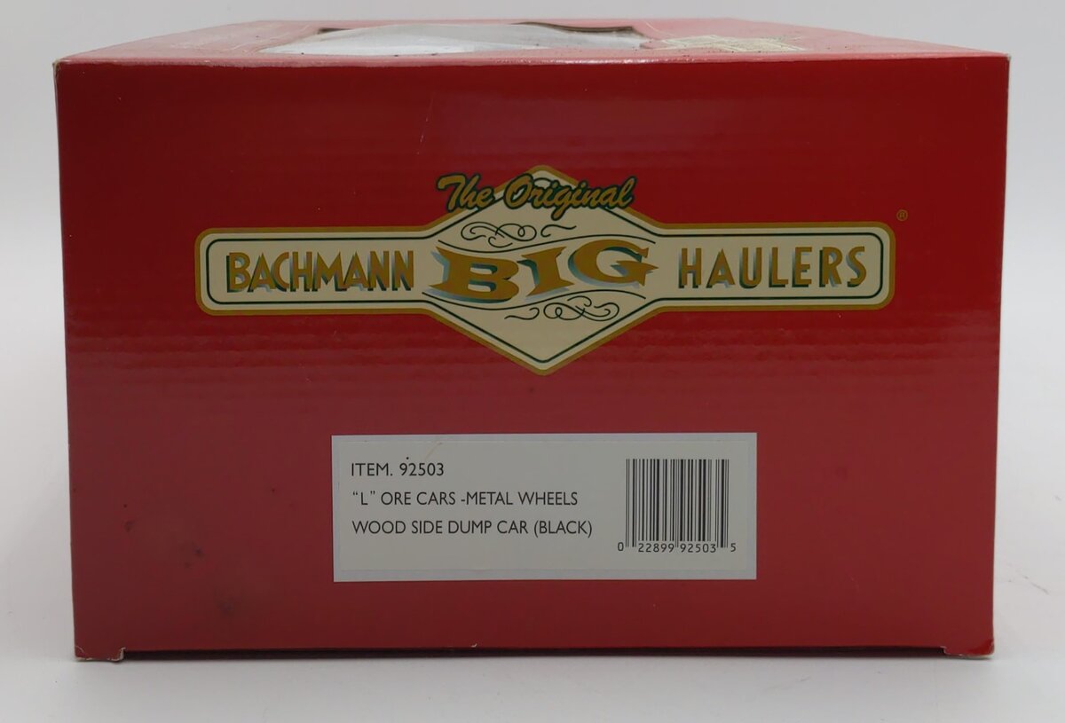 Bachmann 92503 G Scale Black Side Dump Car