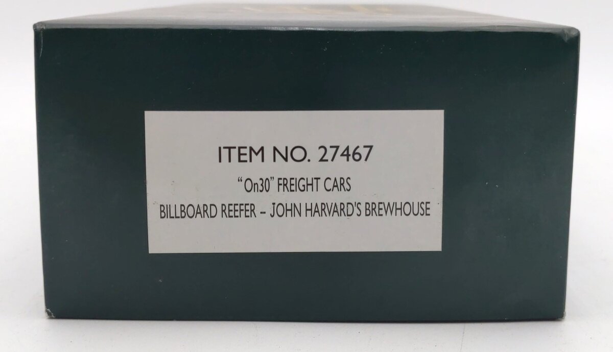 Bachmann 27467 On30 John Harvard's Brewhouse Billboard Reefer #1075