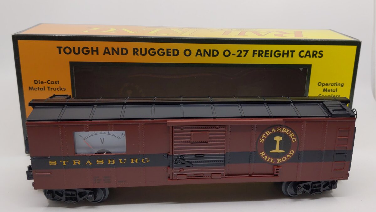 MTH 30-71082 O Strasburg Box Car with Power Meter LN/Box