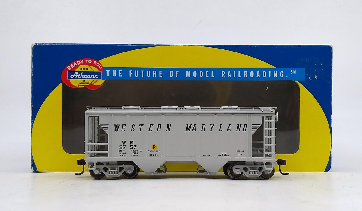Athearn 94398 HO Western Maryland PS 2003 2-Bay Covered Hopper #5757