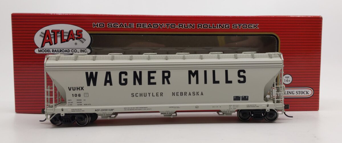 Atlas 20003476 HO Wagner Mills ACF 4650 Centerflow Covered Hopper #106