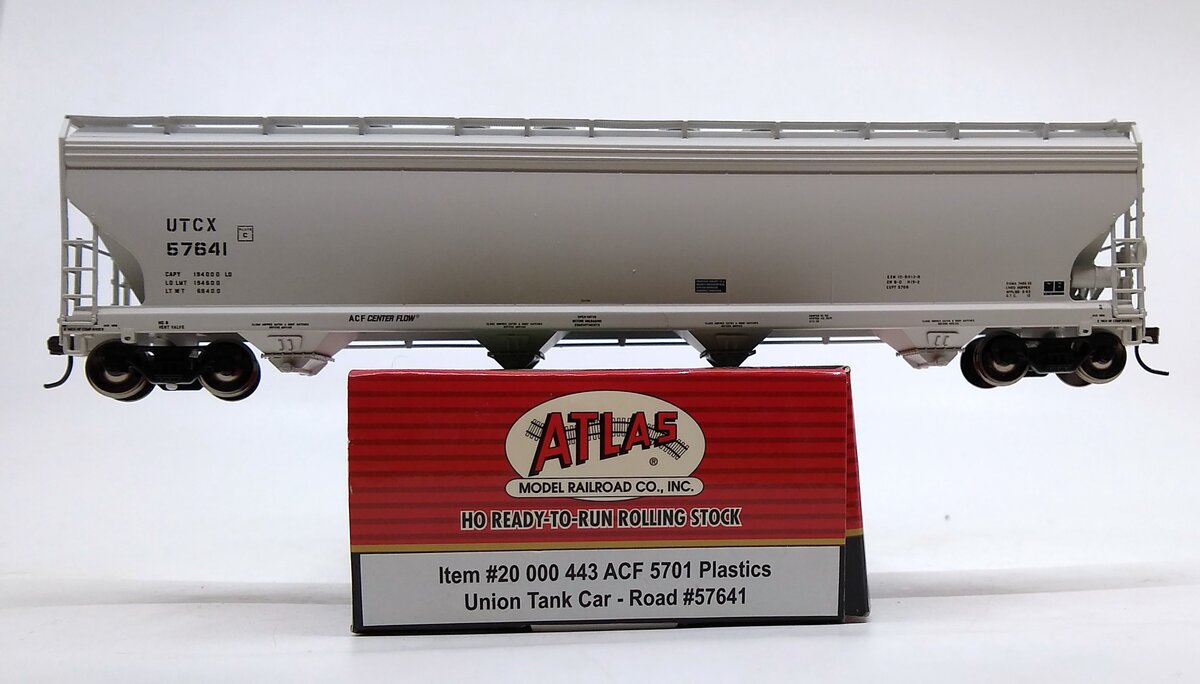 Atlas 20000443 HO Scale UTCX ACF 5701 Plastics 4-Bay Hopper Car #57641