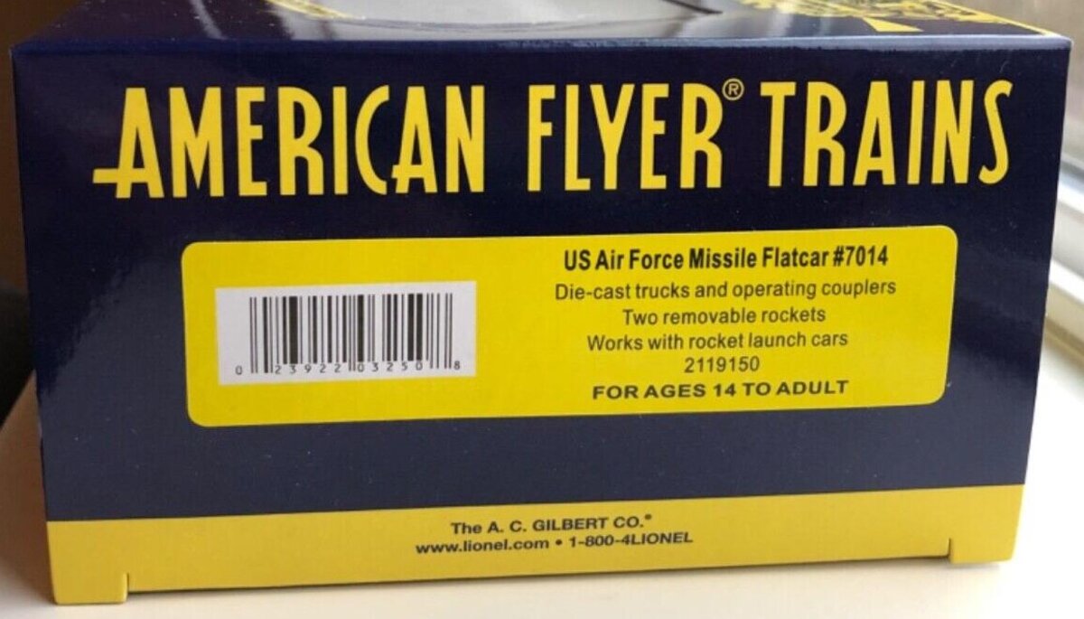 American Flyer 2119150 S Gauge U.S Air Force Missile Flatcar #7014