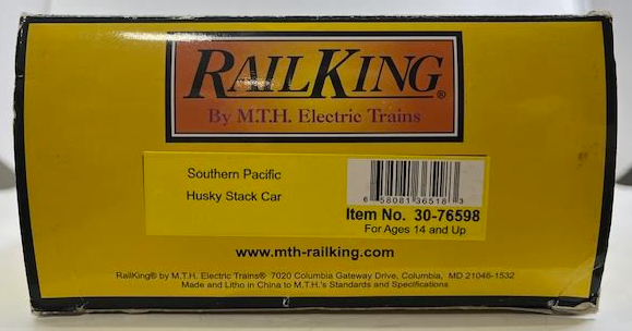 MTH 30-76598 O Gauge Southern Pacific Husky Stack Car