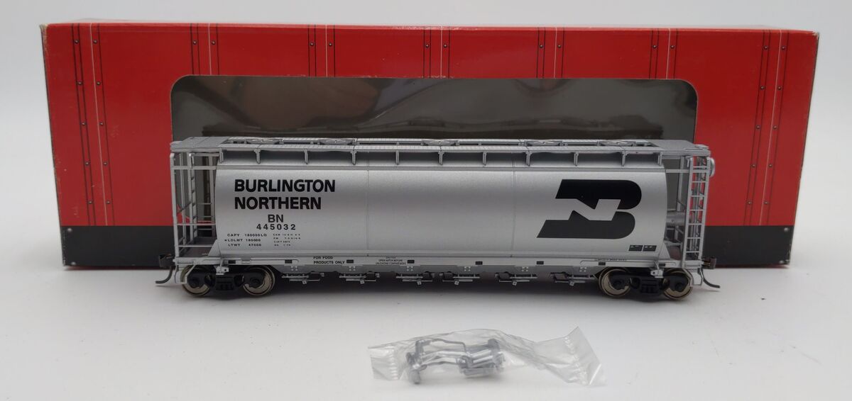 Atlas 1951-5 HO Burlington Northern ACF 6 Bay Cylindrical Hopper #445032 LN/Box