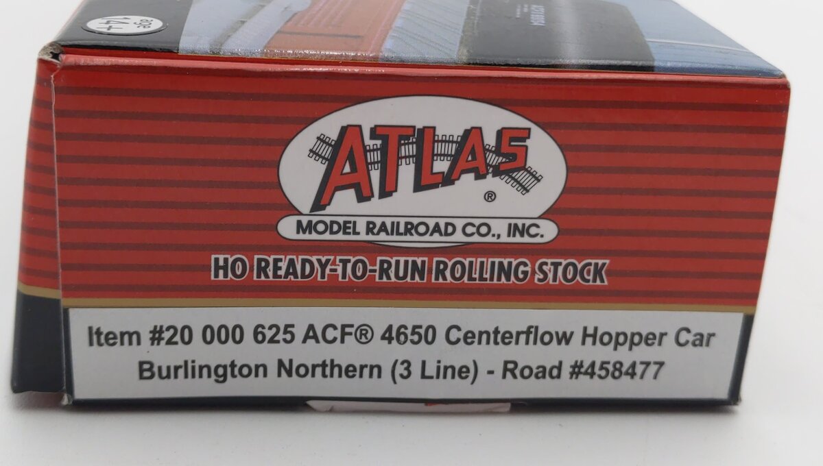 Atlas 20000625 HO Burlington Northern RTR ACF 4650 Centerflow Hopper #458477