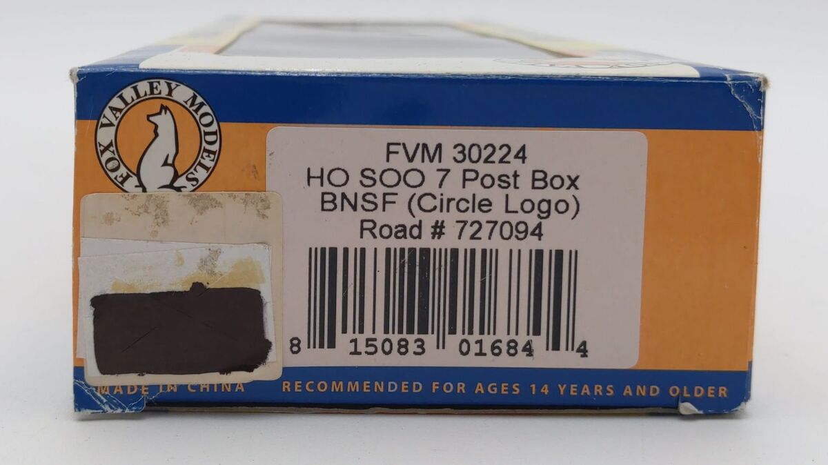Fox Valley Models 30224 HO Scale BNSF 7 Post Box Car #727094
