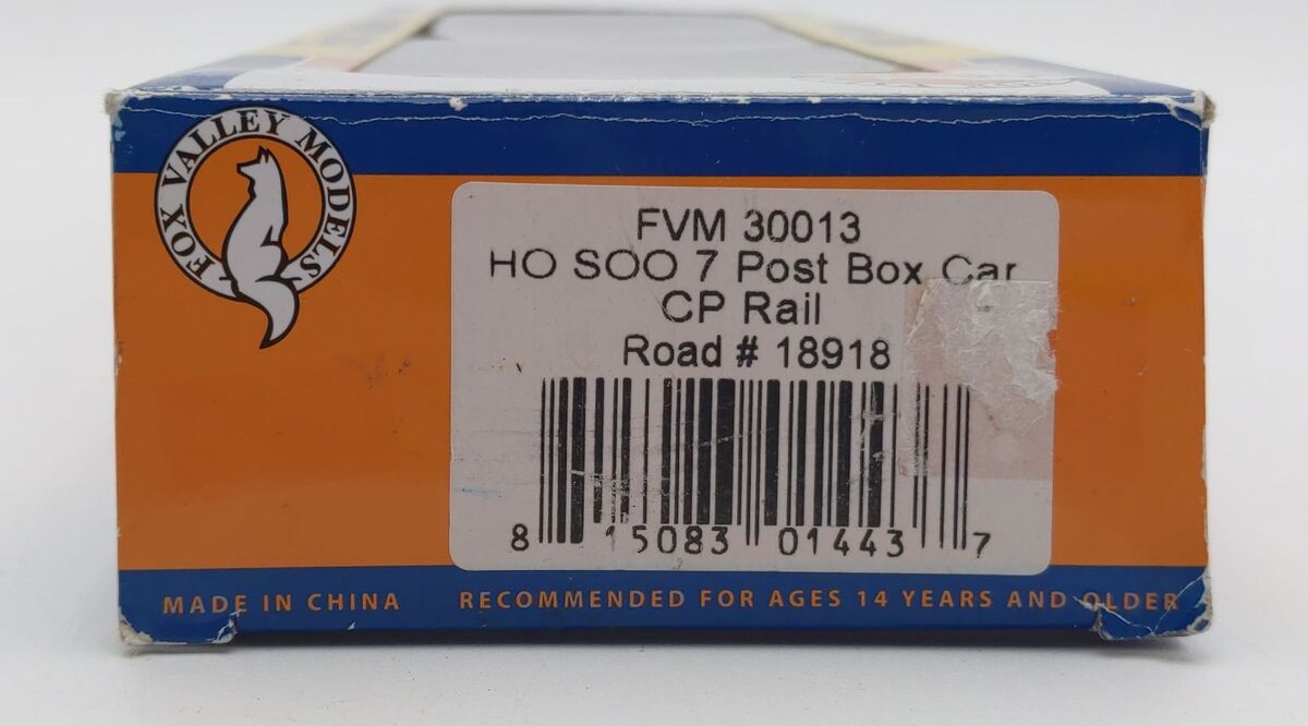 Fox Valley Models 30013 HO SOO CP Rail Boxcar #18918