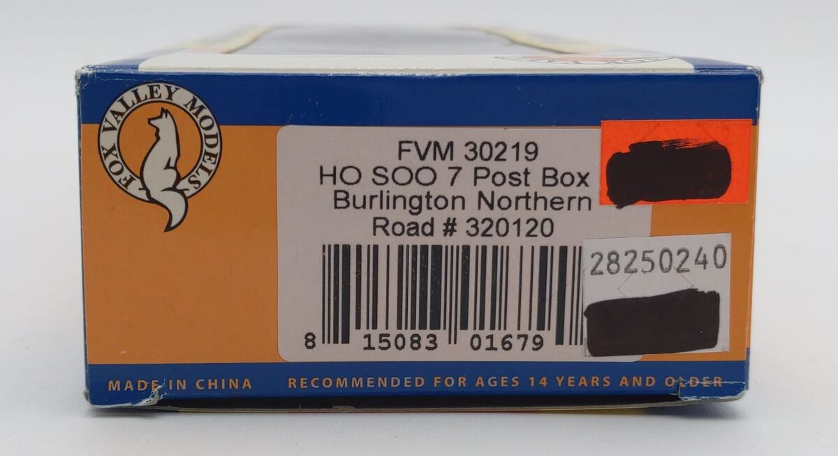 Fox Valley Models 30219 HO Scale Burlington Northern 7 Post Box Car #320120