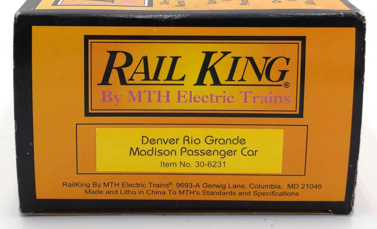 MTH 30-6231 O Denver Rio Grande Madison Passenger Car #1021 LN/Box