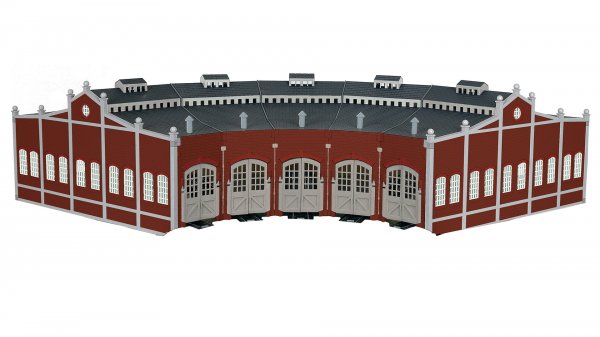 Bachmann 45020 HO Five-Bay Roundhouse Kit with Nickel Silver E-Z Track NIB