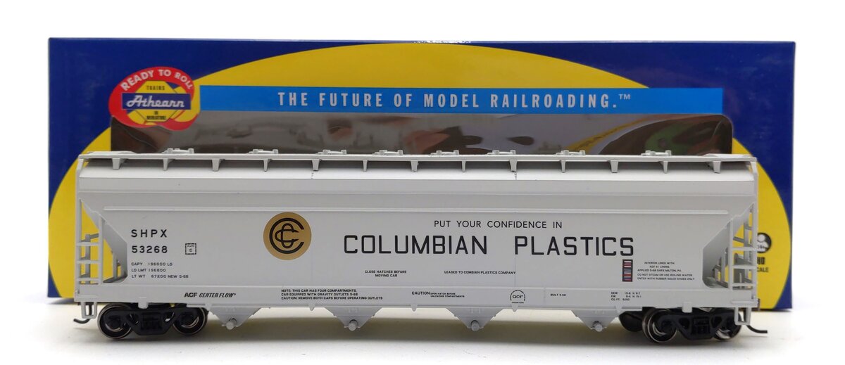 Athearn 72330 HO Columbian Plastics RTR ACF Centerflow Hopper #53268
