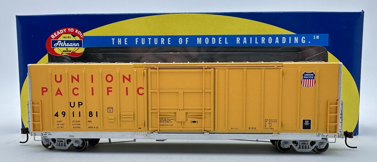Athearn 88911 HO Scale Union Pacific 50' PC&F Rib Side Boxcar #491181
