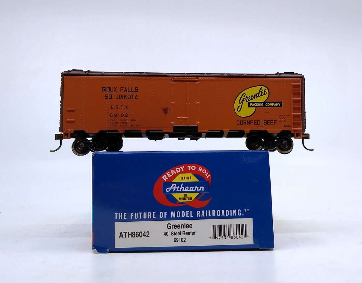 Athearn 86042 HO Greenlee 40' Steel Reefer RTR #69102 Freight Car