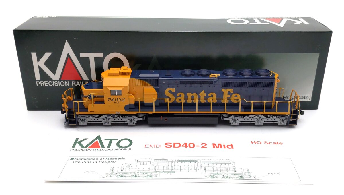 Kato 37-6611A HO Scale ATSF EMD SD40-2 Diesel Locomotive #5092