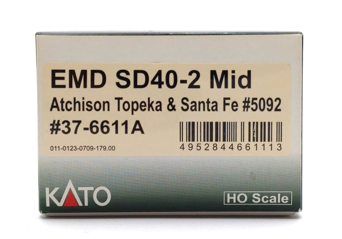 Kato 37-6611A HO Scale ATSF EMD SD40-2 Diesel Locomotive #5092