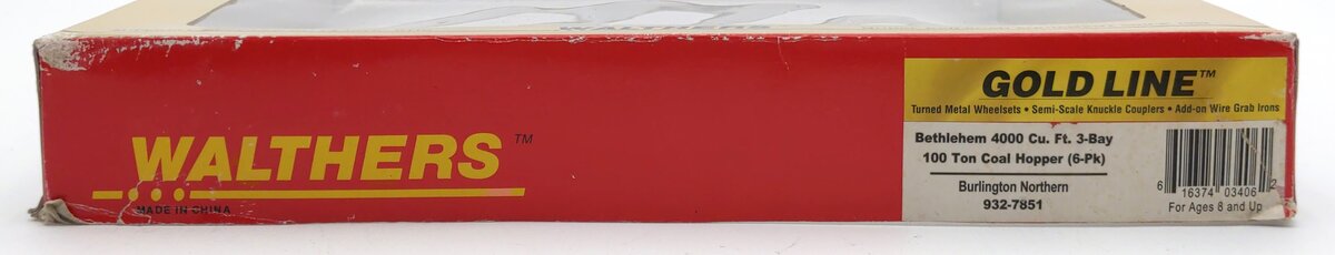 Walthers 932-7851 HO Scale BN Bethlehem 100 Ton Coal Hopper Set (Set of 6) LN/Box