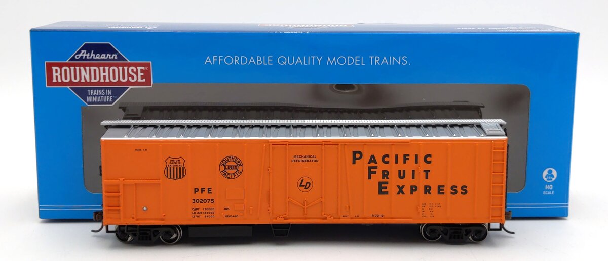 Roundhouse 87864 HO Pacific Fruit Express 50' Ex Post Mechanical Reefer #302075