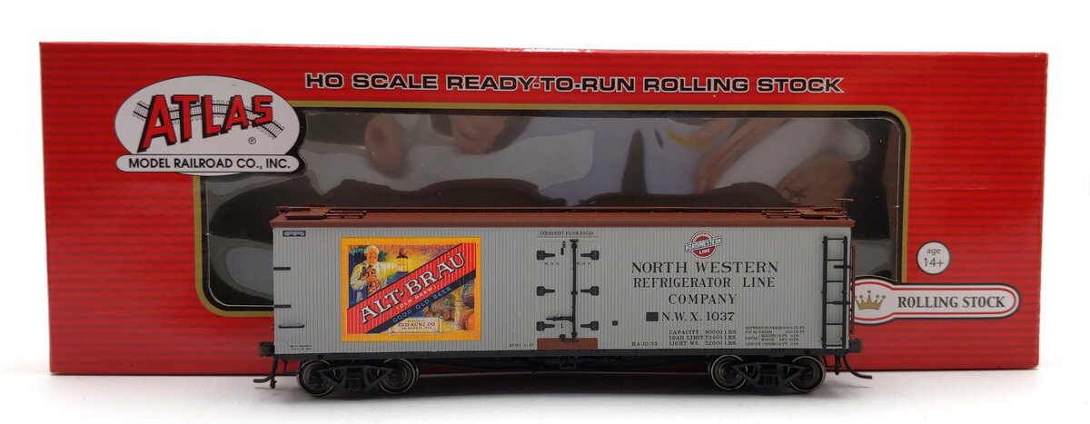 Atlas 20003088 HO Scale Alt-Brau Beer NWX 40' Wood Reefer Car #1037
