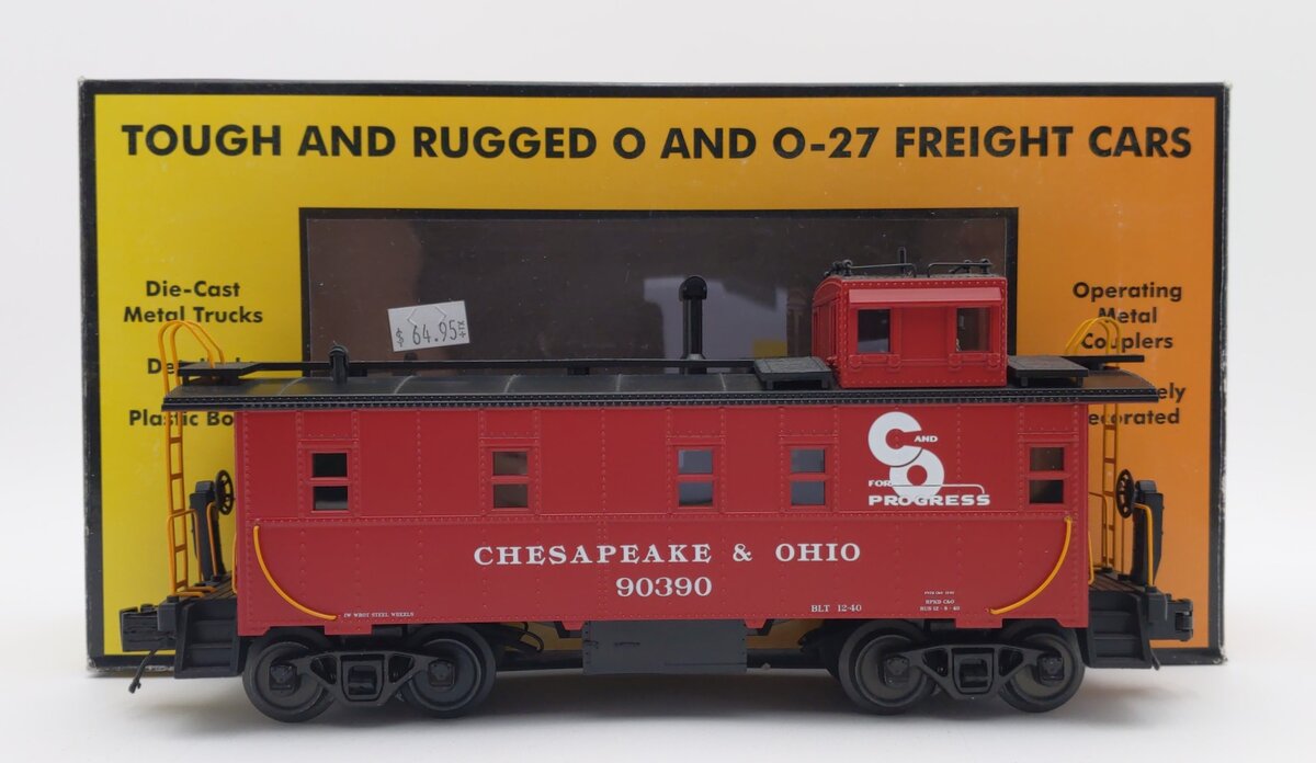 MTH 30-77320 O Chesapeake & Ohio RailKing Offset Steel Caboose Car #90390