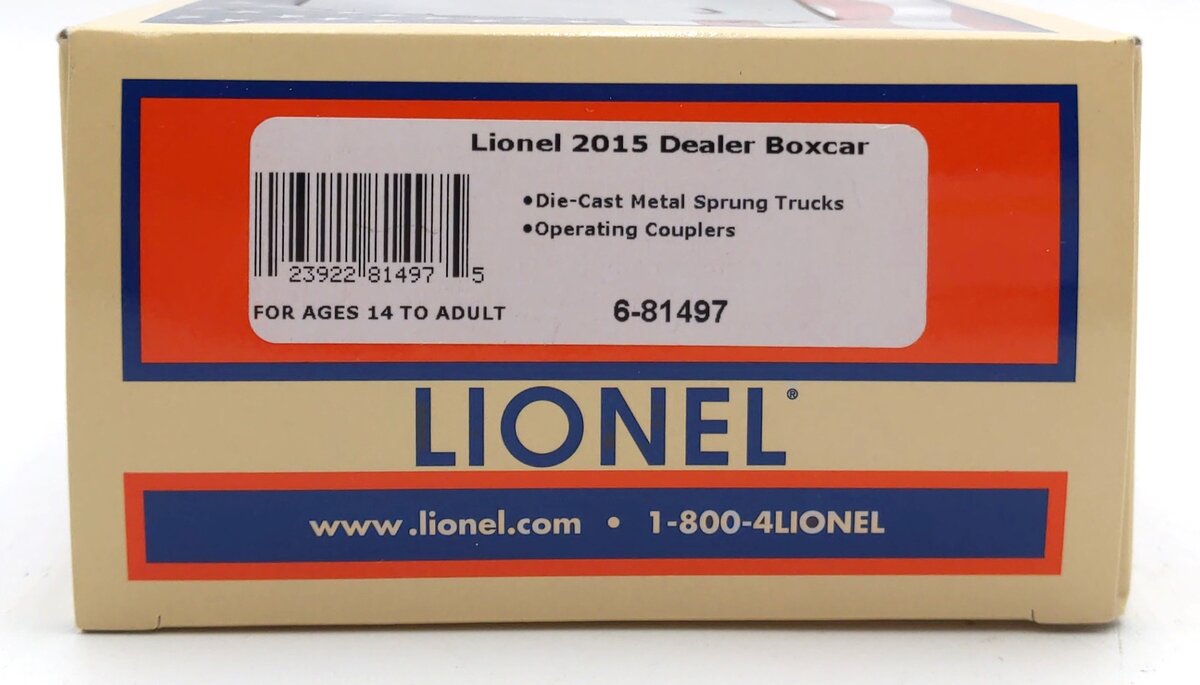 Lionel 6-81497 O Gauge 2015 Dealer Appreciation Boxcar