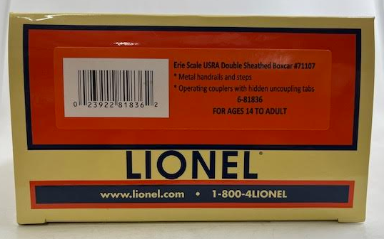 Lionel 6-81836 O Gauge Erie USRA Double-Sheathed Boxcar #71107