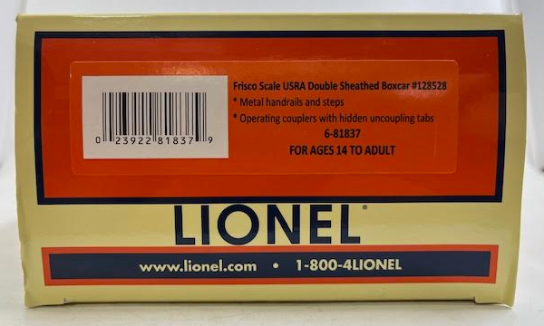 Lionel 6-81837 O Gauge Frisco USRA Double-Sheathed Boxcar #128528