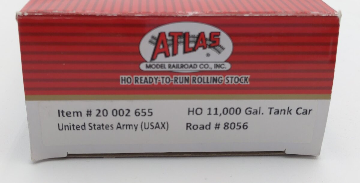 Atlas 20002655 HO United States Army 11,000 Gallon Tank Car w/o Platform #8056