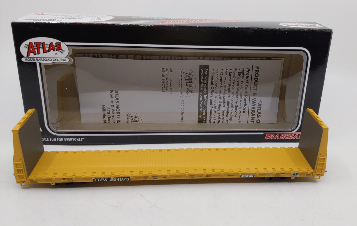 Atlas 20005080 HO Scale TTX Trainman® 62' Bulkhead Flat Car #804073