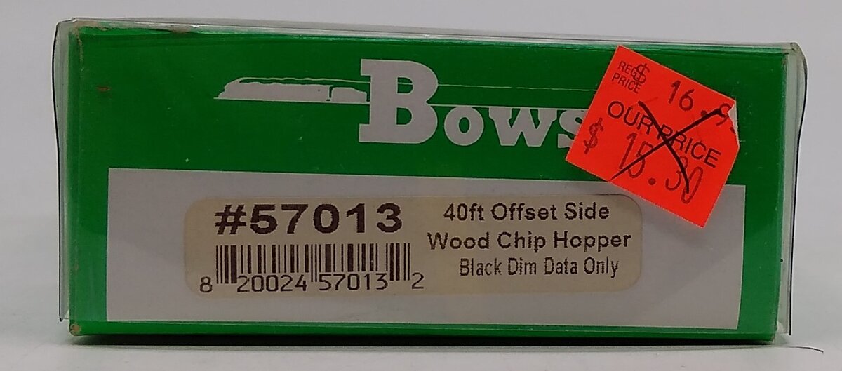 Bowser 57013 HO 70-Ton 3-Bay Offset-Side Woodchip Hopper Dim Data