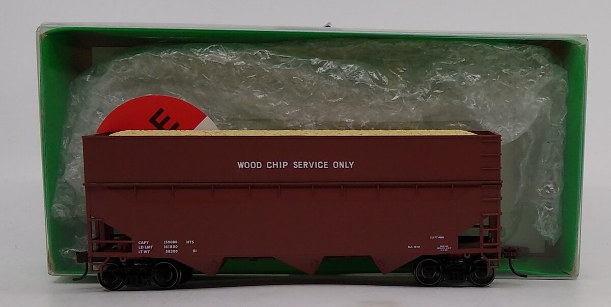 Bowser 57012 HO Undecorated 70-Ton 3-Bay Offset-Side Woodchip Hopper