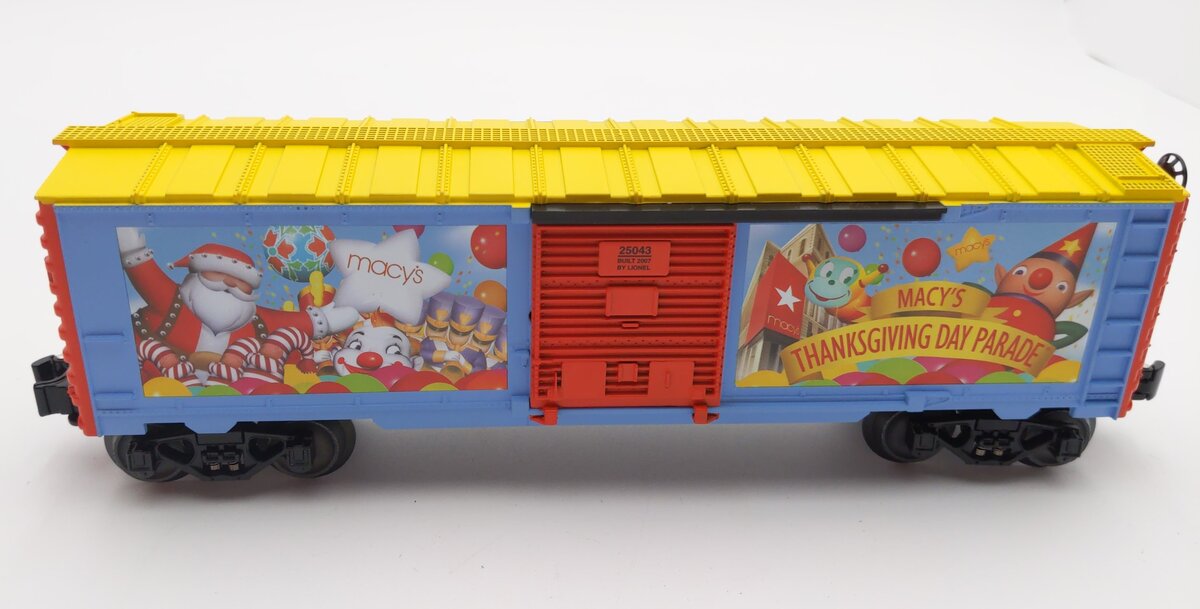 Lionel 6-25043 O Gauge Macy‘s Thanksgiving Day Parade Boxcar LN/Box