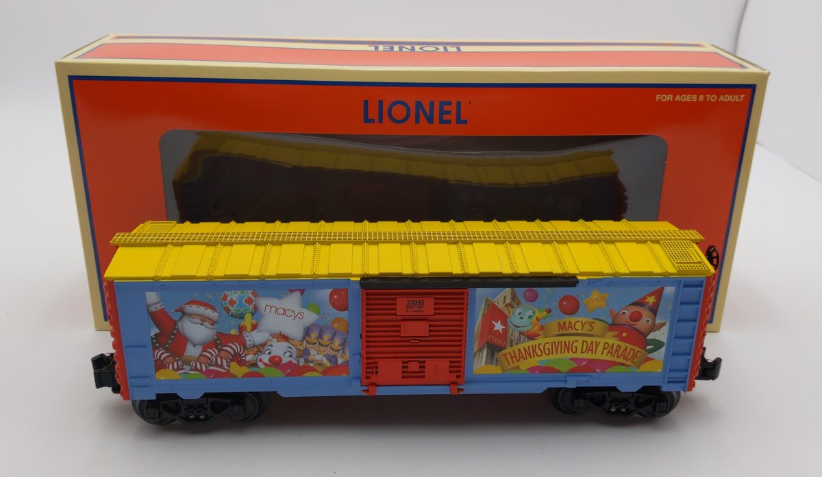 Lionel 6-25043 O Gauge Macy‘s Thanksgiving Day Parade Boxcar LN/Box
