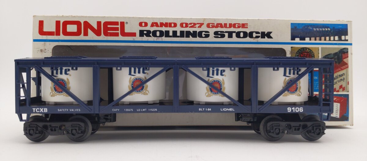 Lionel 6-9106 O Gauge Miller Lite Vat Car #9106 NIB