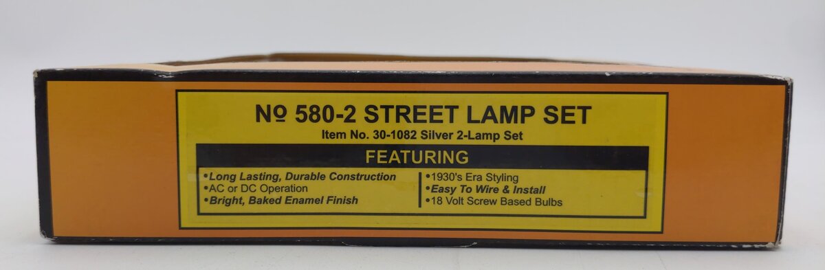 MTH 30-1082 O and O-27 Scale #580-2 Silver Teardrop Lamp (Set of 2)