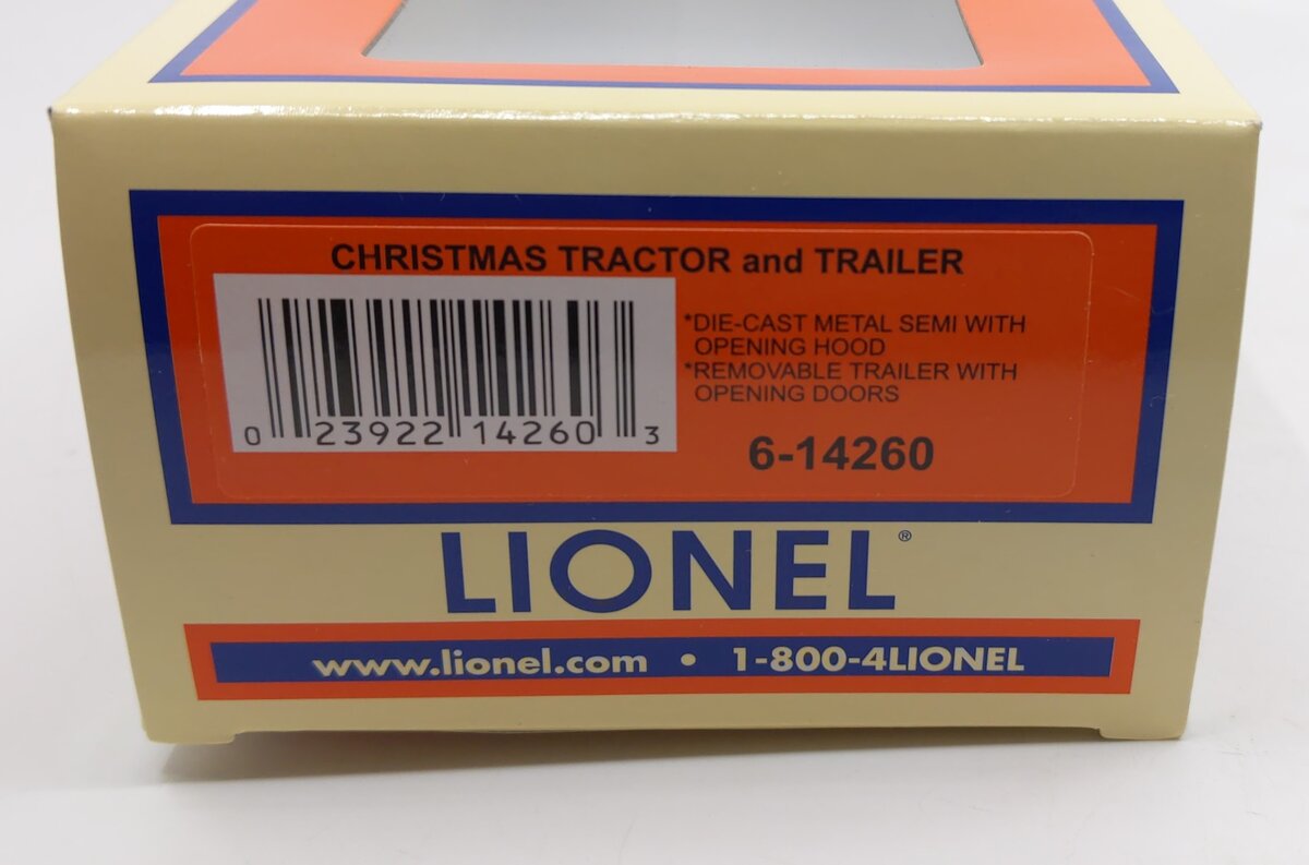 Lionel 6-14260 O Gauge Christmas Tractor Trailer Truck NIB
