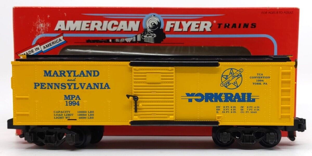 American Flyer 6-48487 S Gauge MPA 1994 TCA YorkRail Boxcar LN/Box