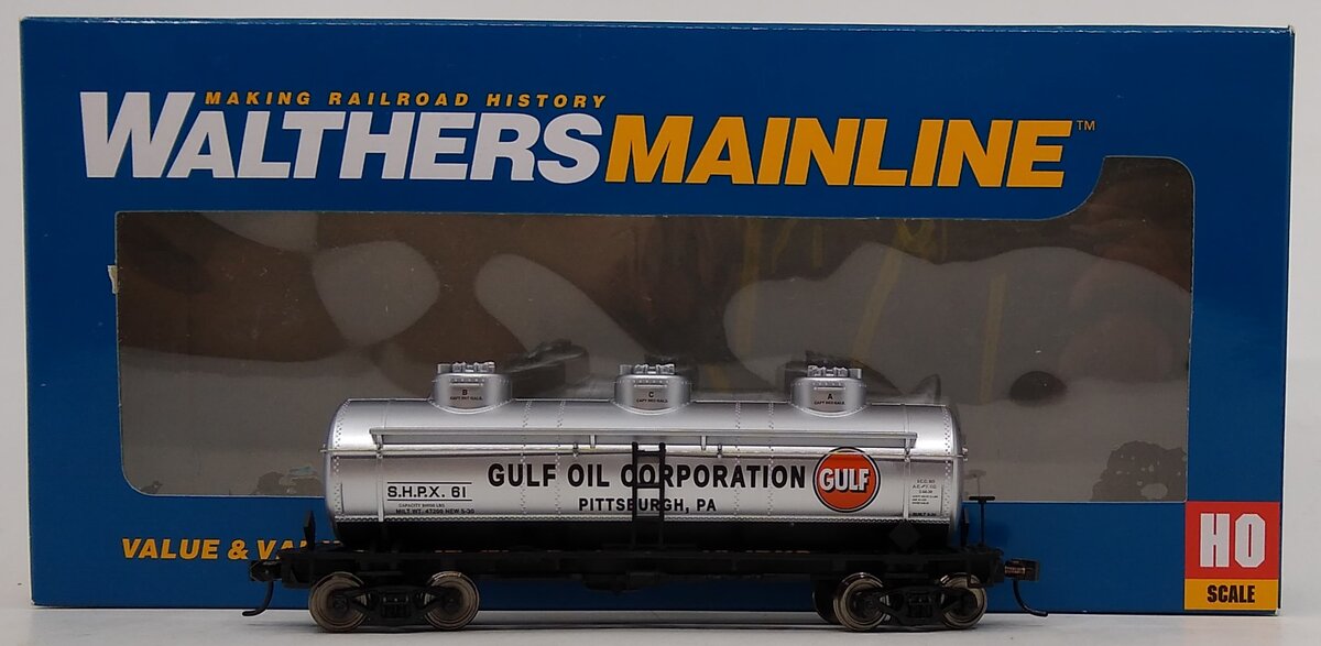 Walthers 910-1113 HO Gulf Oil Corporation SHPX 36' 3-Dome Tank Car #61