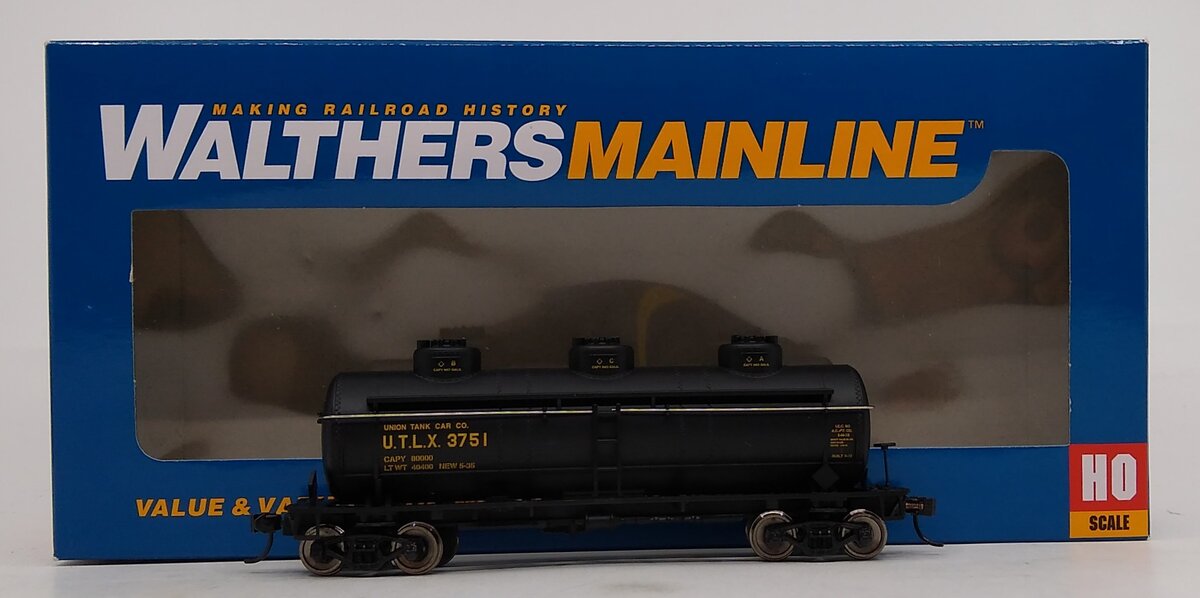 Walthers 910-1111 HO Union Tank Line UTLX 36' 3-Dome Tank Car RTR #3751