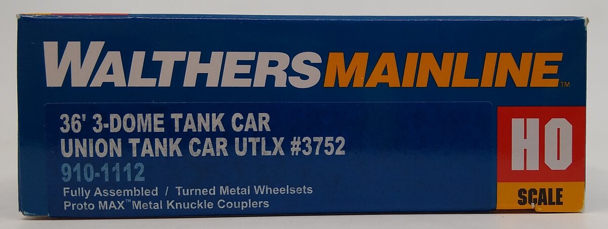 Walthers 910-1112 HO Union Tank Line UTLX 36' 3-Dome Tank Car RTR #3752