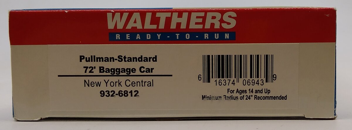 Walthers 932-6812 HO NYC Pullman-Standard 72' Baggage Car LN/Box