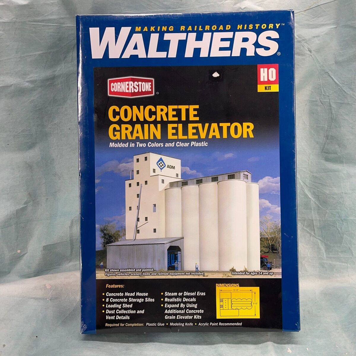 Walthers 933-3022 HO Scale ADM Concrete Grain Elevator Industrial Structure Kit