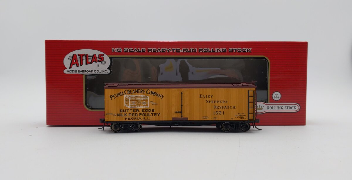 Atlas 20003302 HO Scale Peoria Creamery Company 40' Wood Reefer #1551