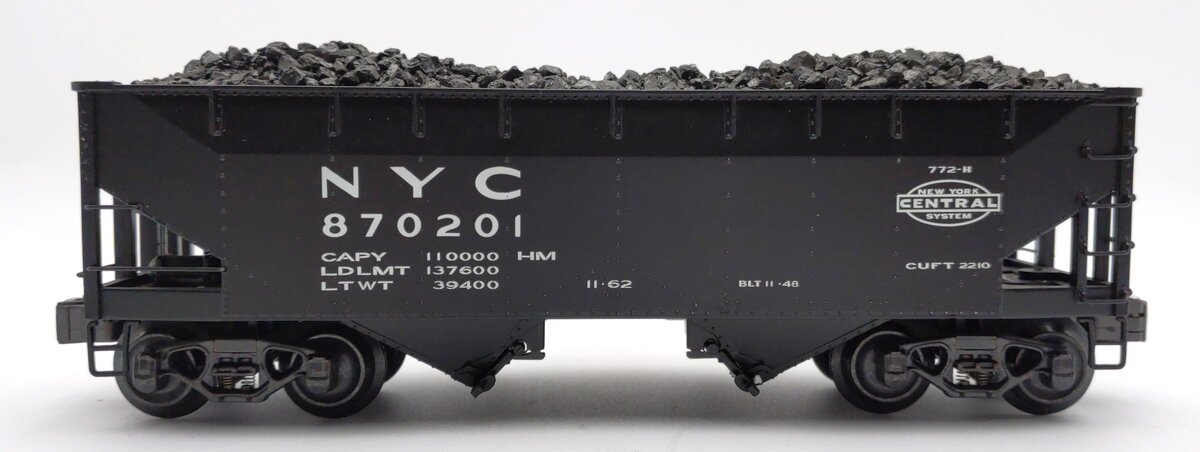 K-Line K6251-1753 O Gauge New York Central 2-Bay Die-Cast Hopper #870201 LN/Box