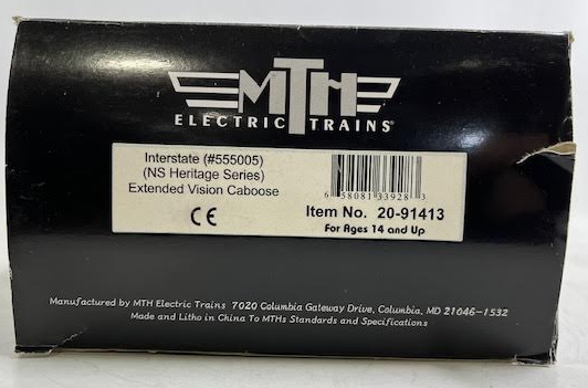 MTH 20-91413 O Gauge NS Heritage Interstate Extended Vision Caboose #555005