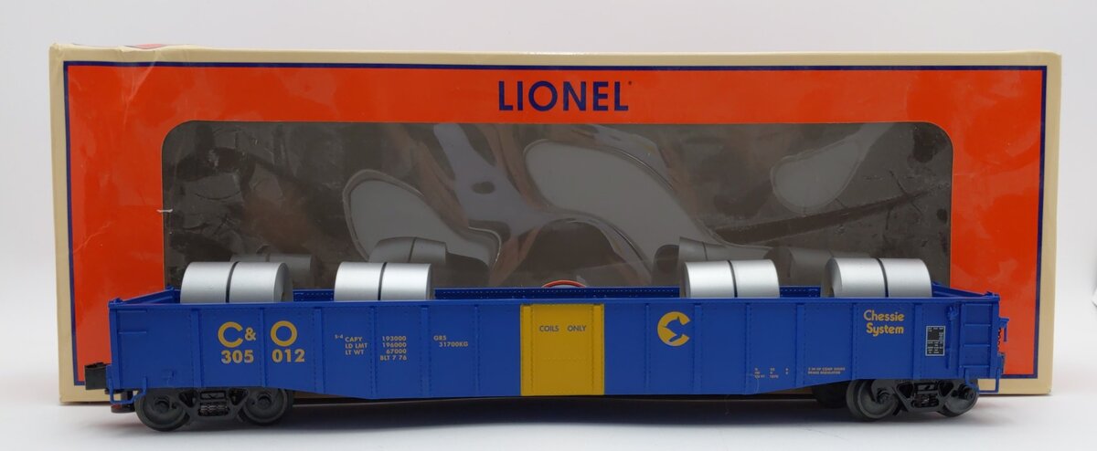 Lionel 1926312 O Chessie System 52' Coil Gondola #305012