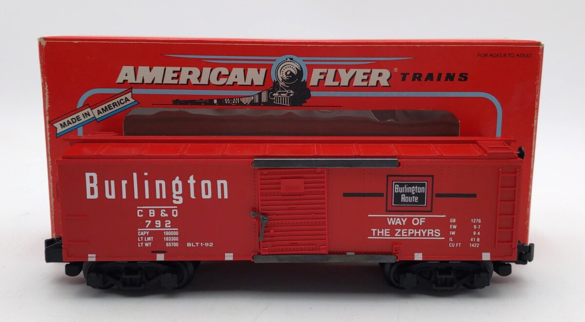 American Flyer 6-48478 S Scale Burlington NASG Boxcar #792 LN/Box