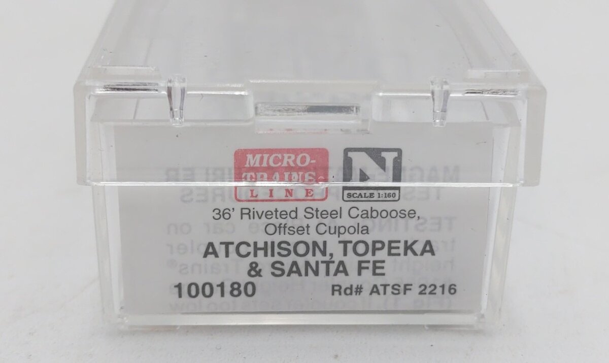 Micro-Trains 10000180 N Scale ATSF 36' Riveted Steel Caboose Offset Cupola #2216