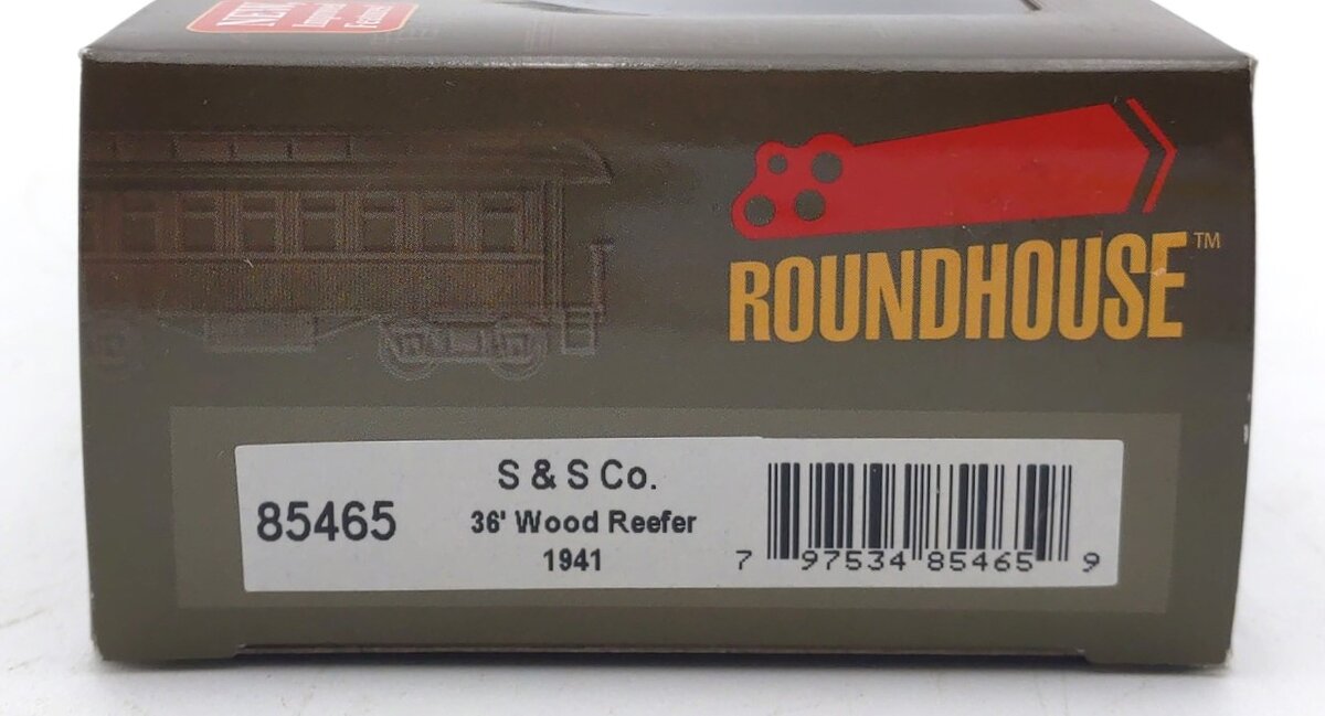 Roundhouse 85465 HO S&S Co 36' Wood Reefer #1941