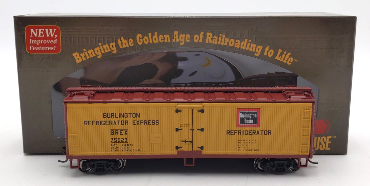 Roundhouse 85428 HO CB&Q/BREX 40' Wood Reefer #75623